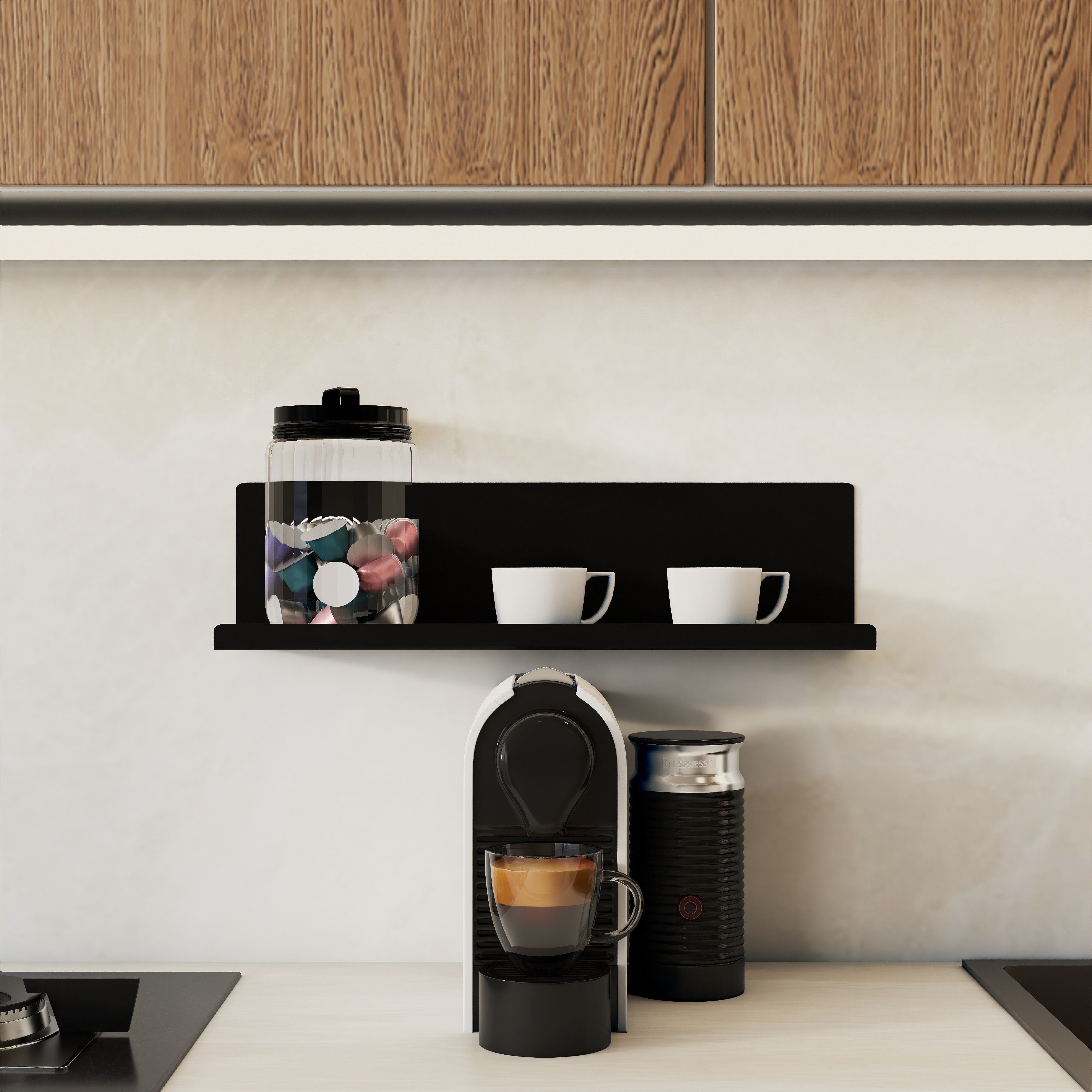 Detaliu raft metalic HOLD - finisaj de calitate și margine de siguranță