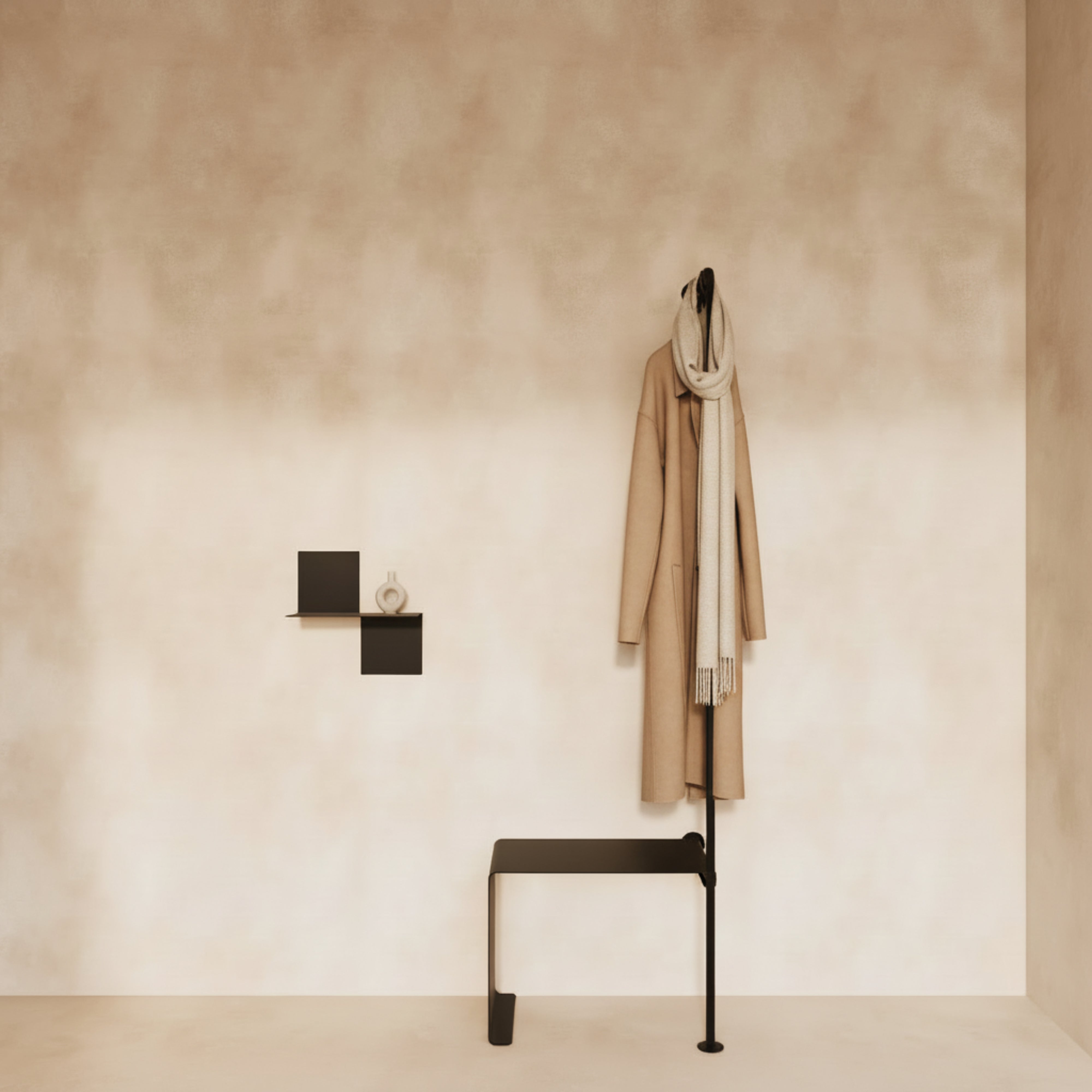 Setul Wellcome si etajera Cube, soluție elegantă pentru holul casei tale.