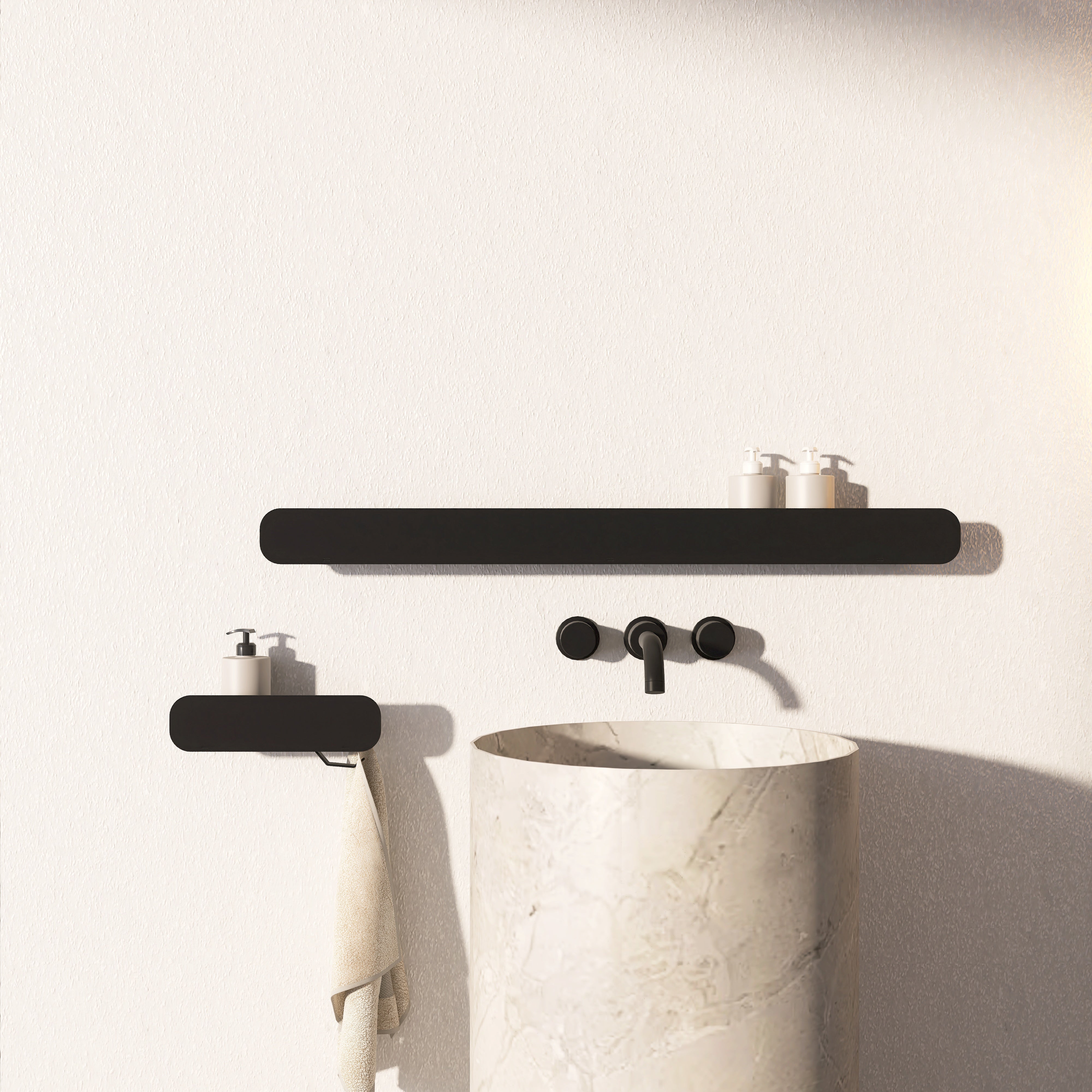 HIDE 8 Bathroom Shelf Set – 30 + 100 cm