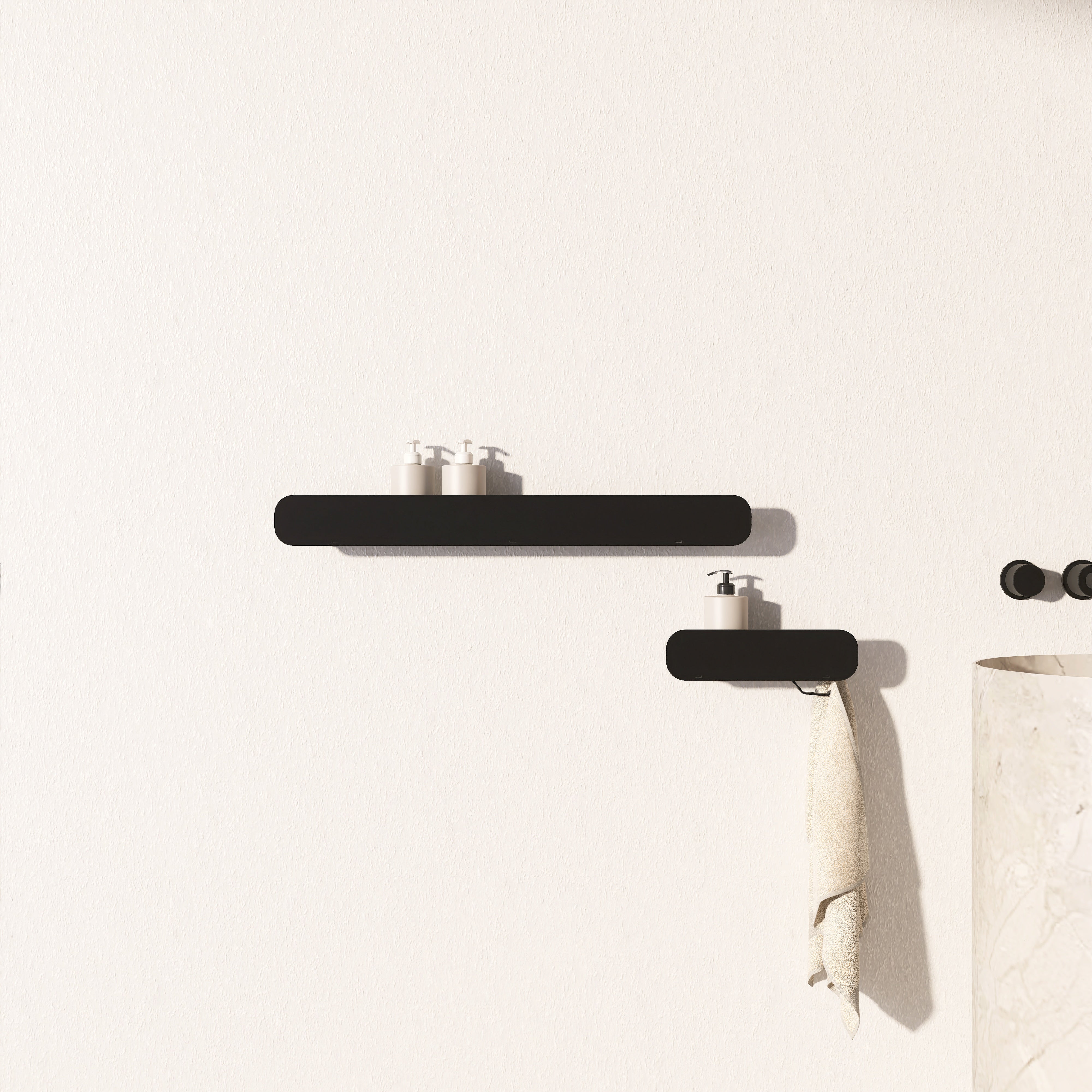 HIDE 7 Bathroom Shelf Set – 30 + 75 cm