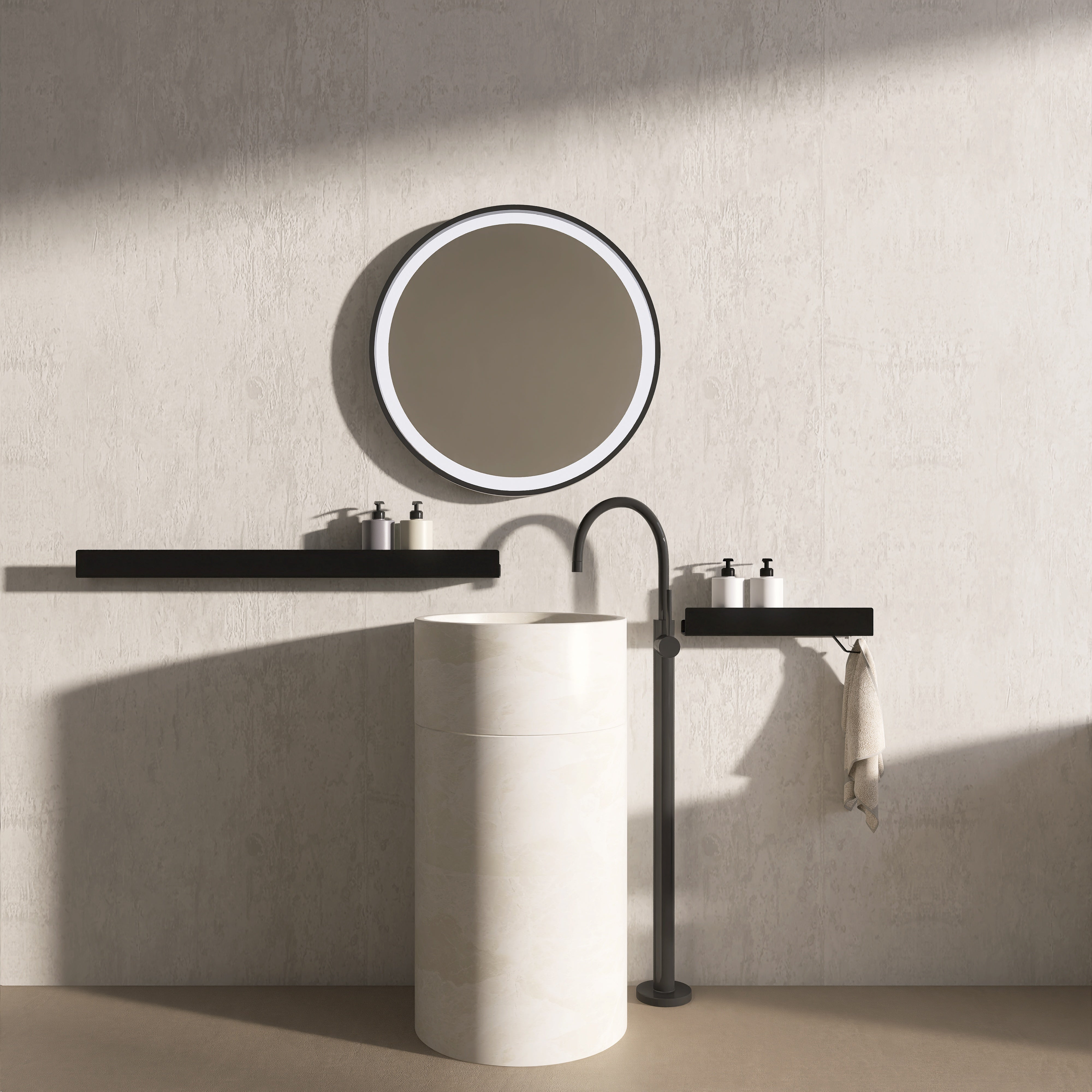 Set polite de baie LINE 6 40+90 cm