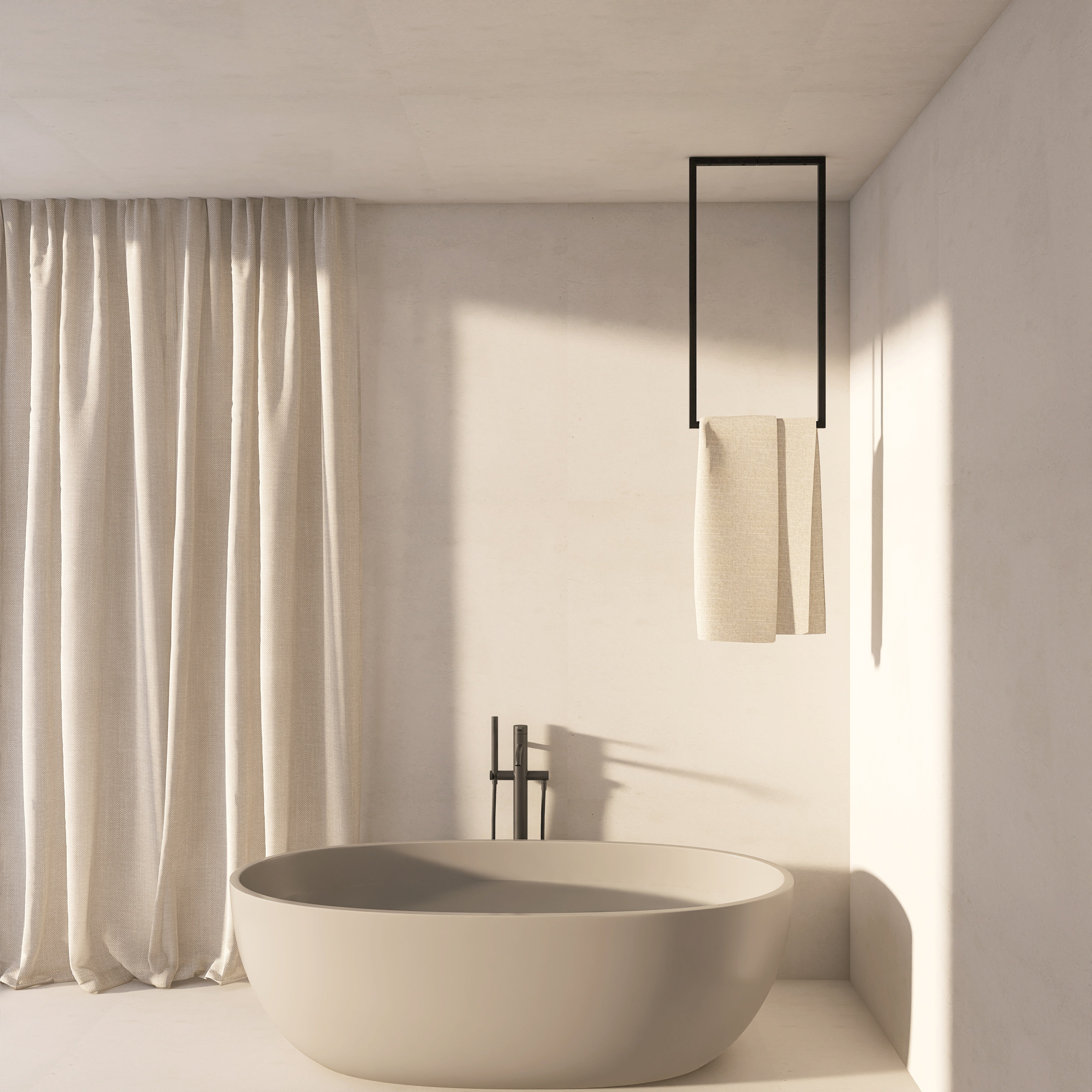 Suport metalic WINDOW din otel cu finisaj negru mat – durabil, rezistent la umiditate, ideal pentru baie moderna, functional si elegant.

