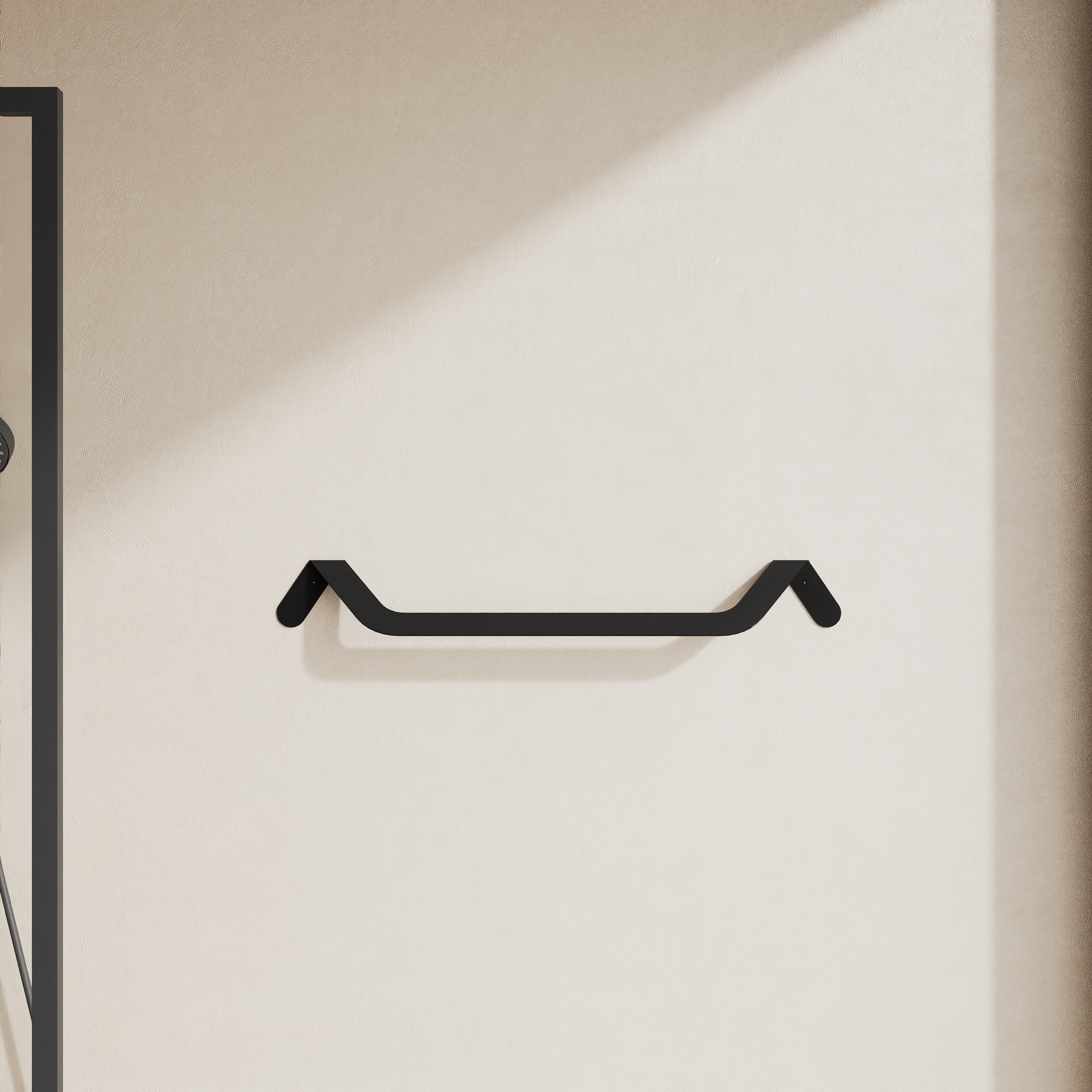 Suport prosop Fold din aluminiu, design minimalist si linie organica, montaj simplu pe perete